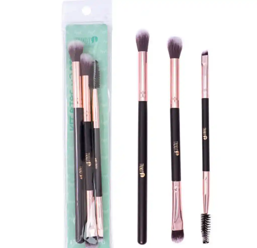 Kit De Brochas Ojos Trendy X3 Bt06