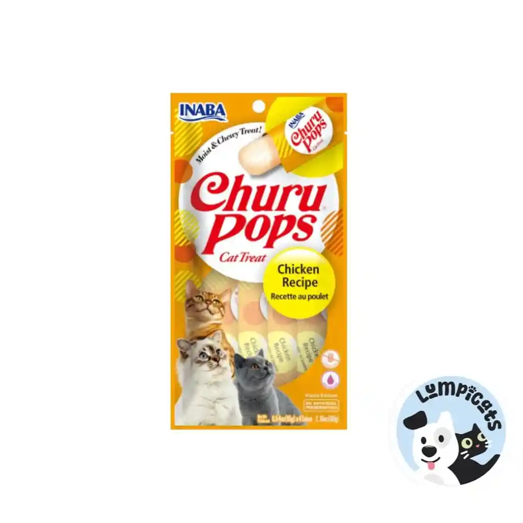 Inaba Cat Snack Churu Pops 4 Piezas - Chicken - Pollo 60 Gr