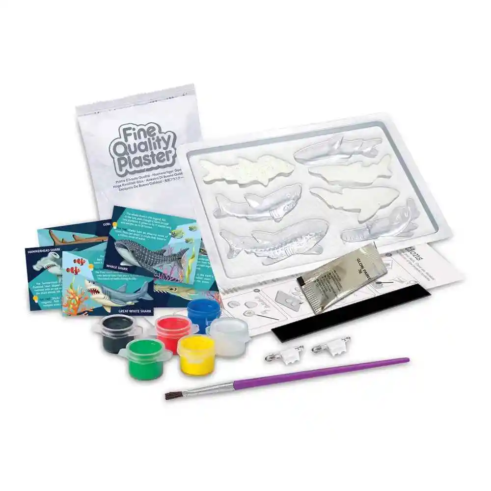 Kit Creativo Para Moldear Y Pintar Tiburones Para Niños