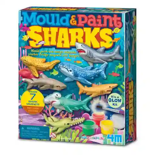 Kit Creativo Para Moldear Y Pintar Tiburones Para Niños