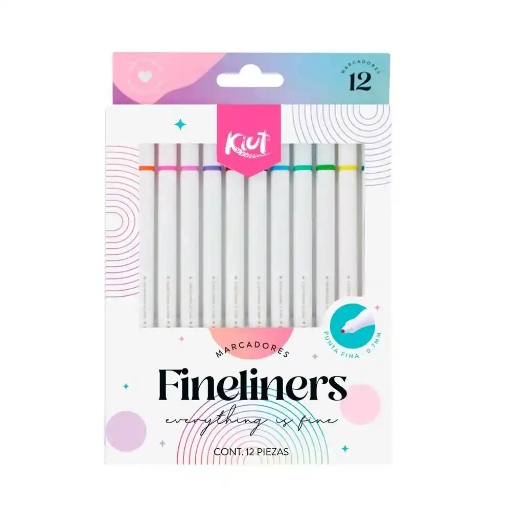 Marcadores Fineliners X12 Kiut