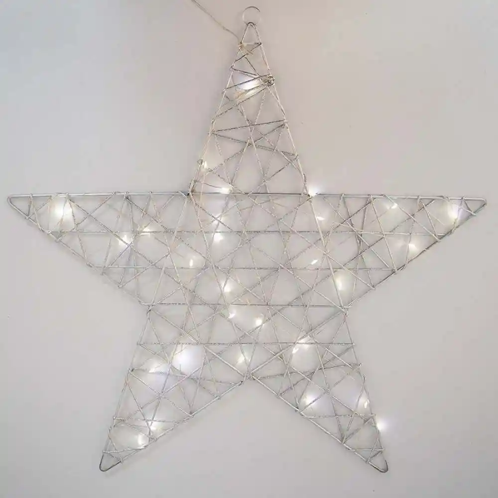 Estrella Con Luz Nav Plata 50x50x0cm Santini