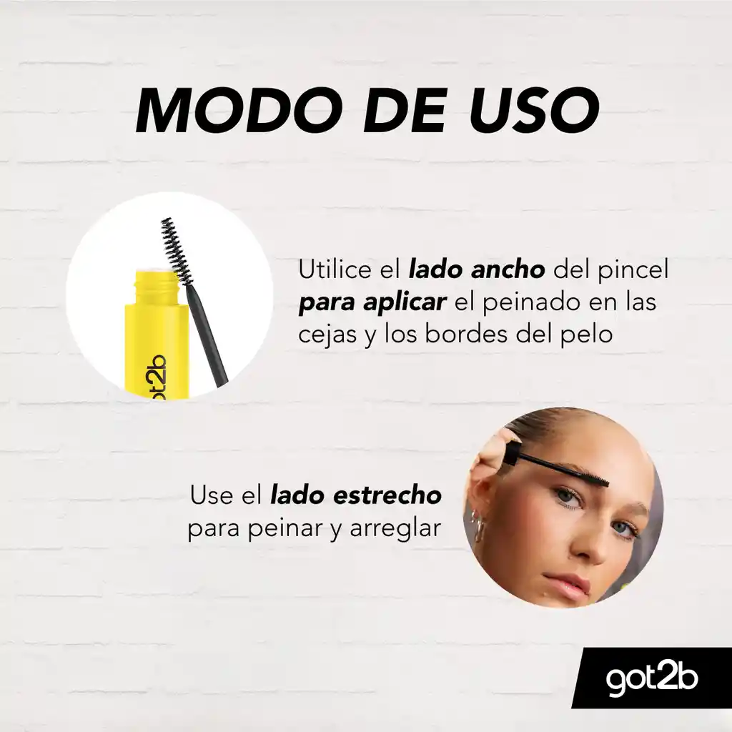 Gel Para Cejas Y Bordes Del Cabello Glued Got2b 16ml