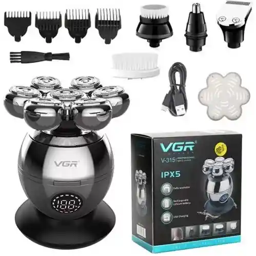 Kit 5 En 1 Cortadora Pelo Shaver Nariz Masajeador Vgr V-315