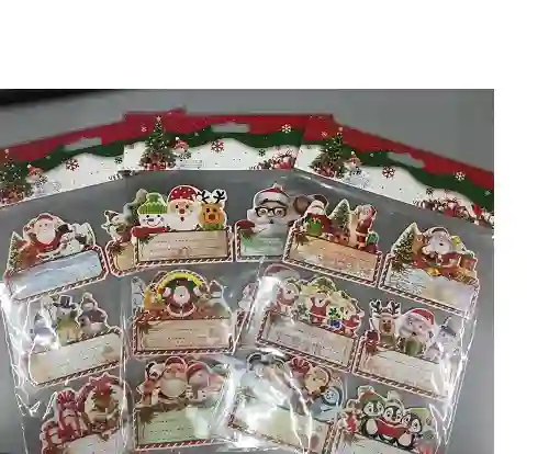 Tarjeta De Navidad Adhesiva X6 Unidades De 8x7 Cm Surtido