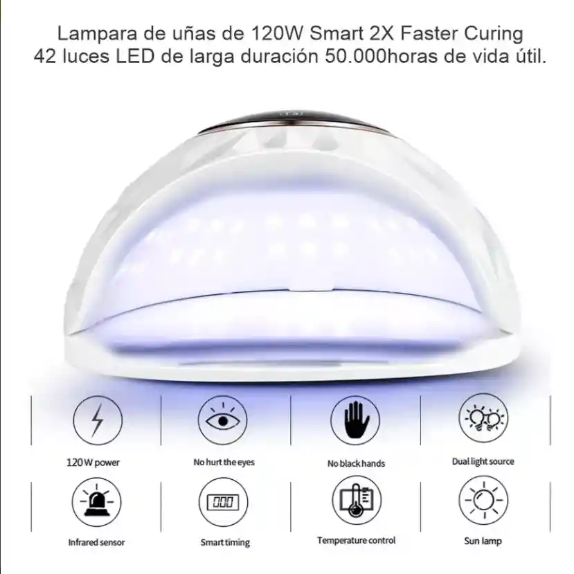 Lampara De Uñas 120w 42 Led Uv Profesional Manicura Sun T3