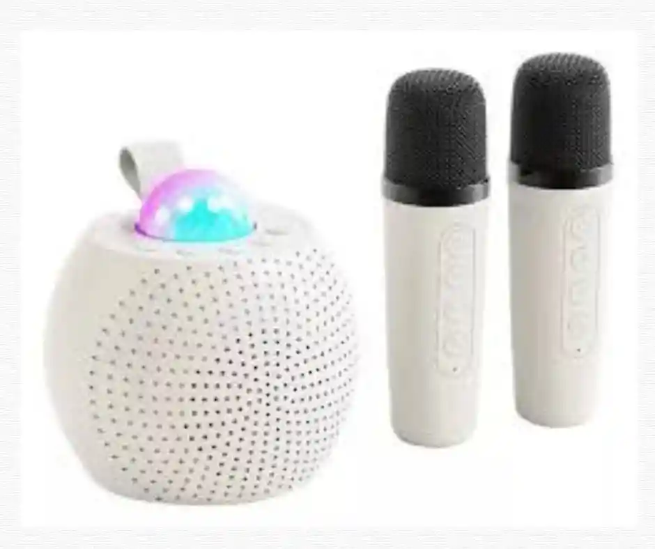 Mini Bluetooth Máquina De Karaoke Para Niños Con 2 Micrófono