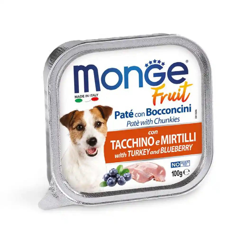 Monge Dog Fruit Dog Pate Turkey Blueberry 100 Gr