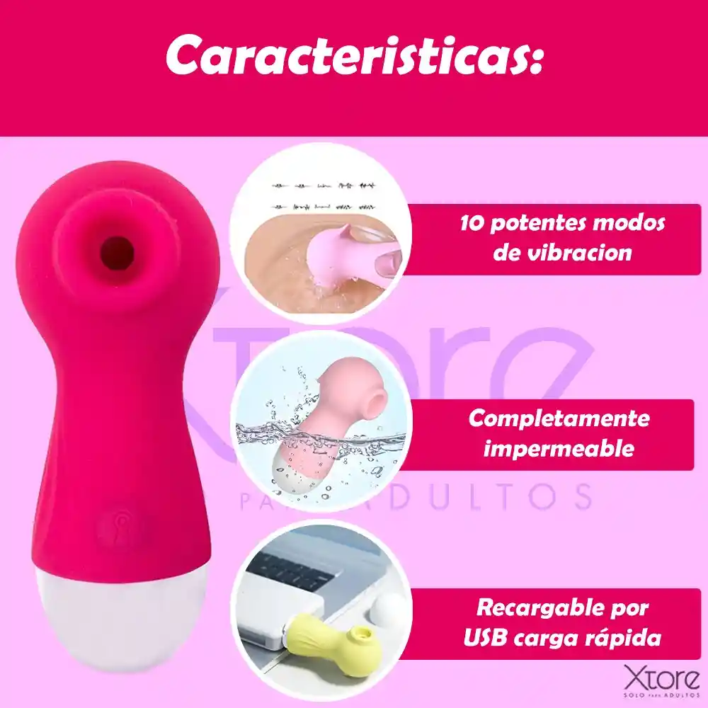 Vibrador Succionador De Clitoris Pezones Punto G Recargable