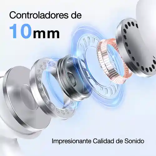 Audífonos In-ear Inalámbricos Bluetooth 1hora Aut206 Color Blanco