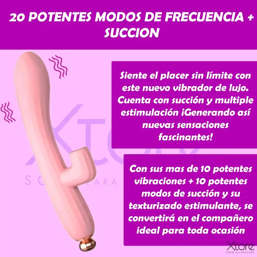 Vibrador Punto G Con Succionador Clitoris Recargable De Lujo