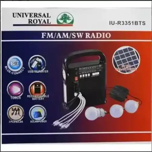 Kit Solar Radio Am/fm Bluetooth Usb-sd + 3 Led Iu-r3351bts