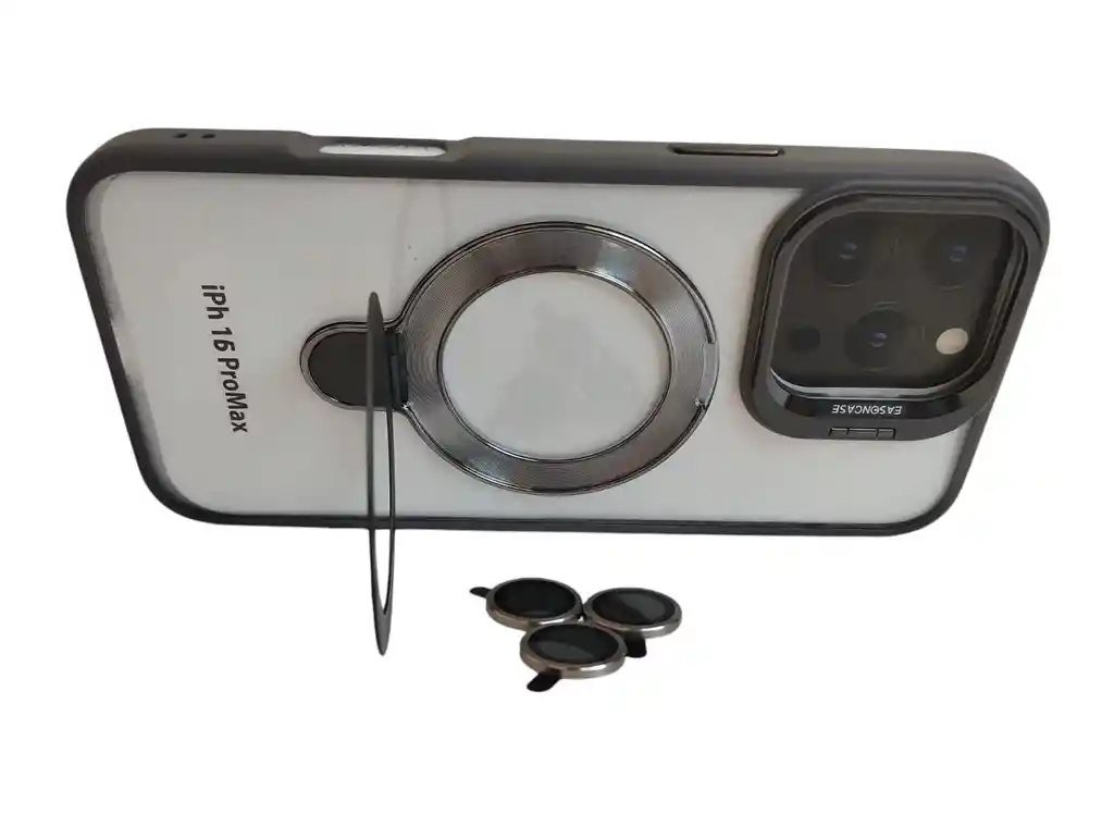 Estuche Para Iphone 16 Pro Max Soporte Duo Kit Lentes Titanio