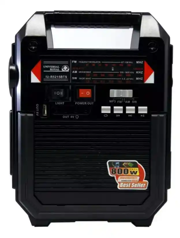 Super Radio Multifuncional Bt 3 Bandas Kit Solar Iu-r5215bts