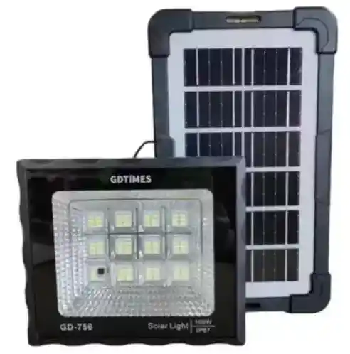 Reflector Lampara Led Panel Solar Exterior 100w Recargable