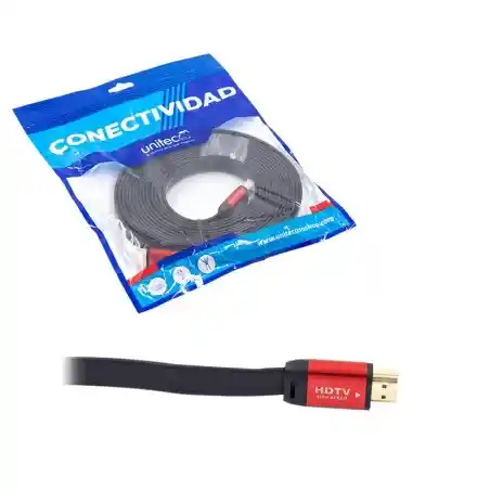 Cable Hdmi 4k 5 Metros Flat Plano Premium Alta Velocidad