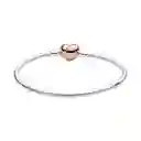 Pulsera Brazalete Pandora Cadena De Serpiente Cierre De Corazón Pavé 586292cz Plata 925 Talla 18cm