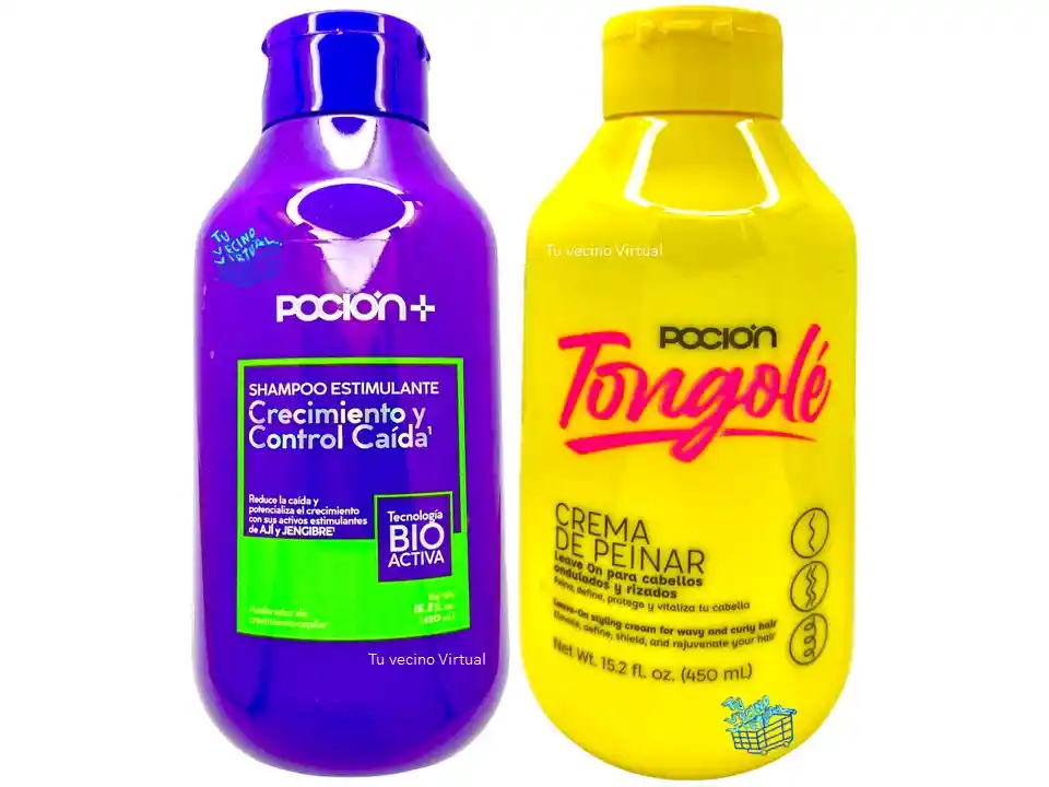 Shampoo Crecimiento Y Control Caida Mas Crema Para Peinar Tongole La Pocion