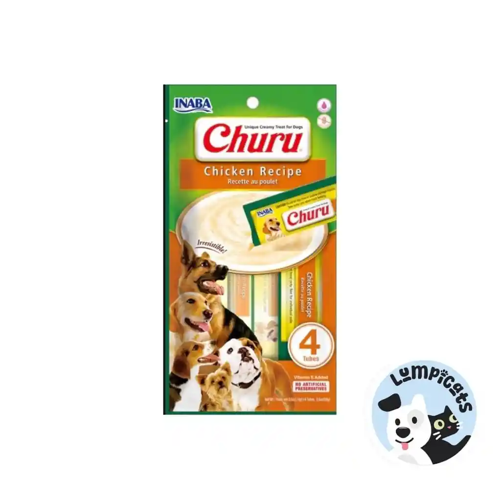 Inaba Dog Snack Churu 4 Piezas - Chicken - Pollo 56 Gr