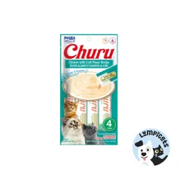 Inaba Cat Snack Churu 4 Piezas - Chicken With Crab- Pollo Y Cangrejo 56 Gr