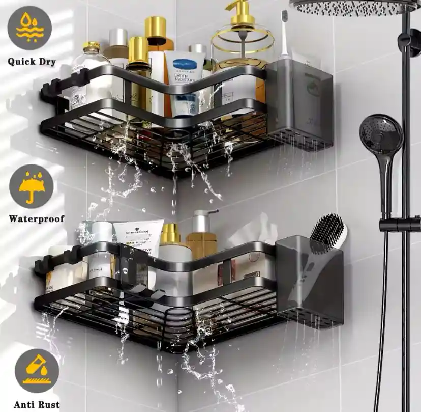 Orgaizador De Ducha Esquinero X2 Con Adesibo Inoxidable