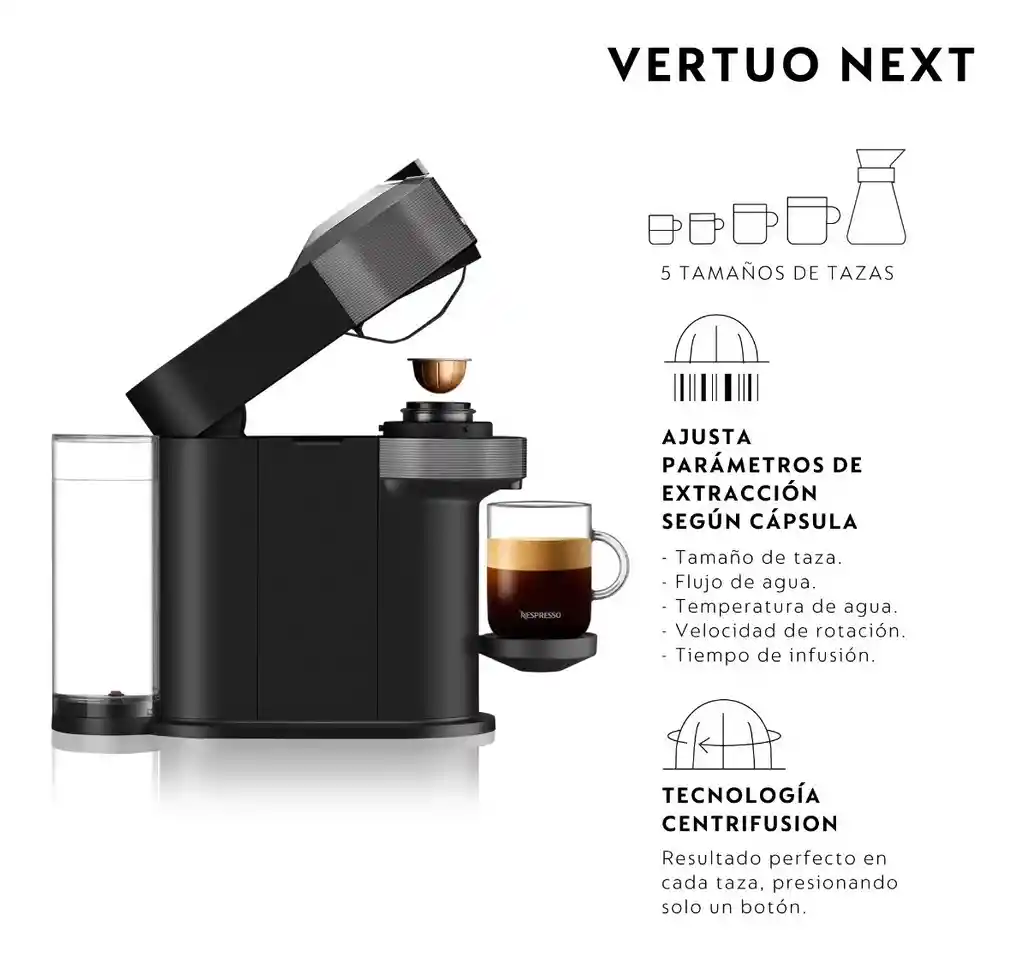 Cafetera Vertuo Next Dark Grey