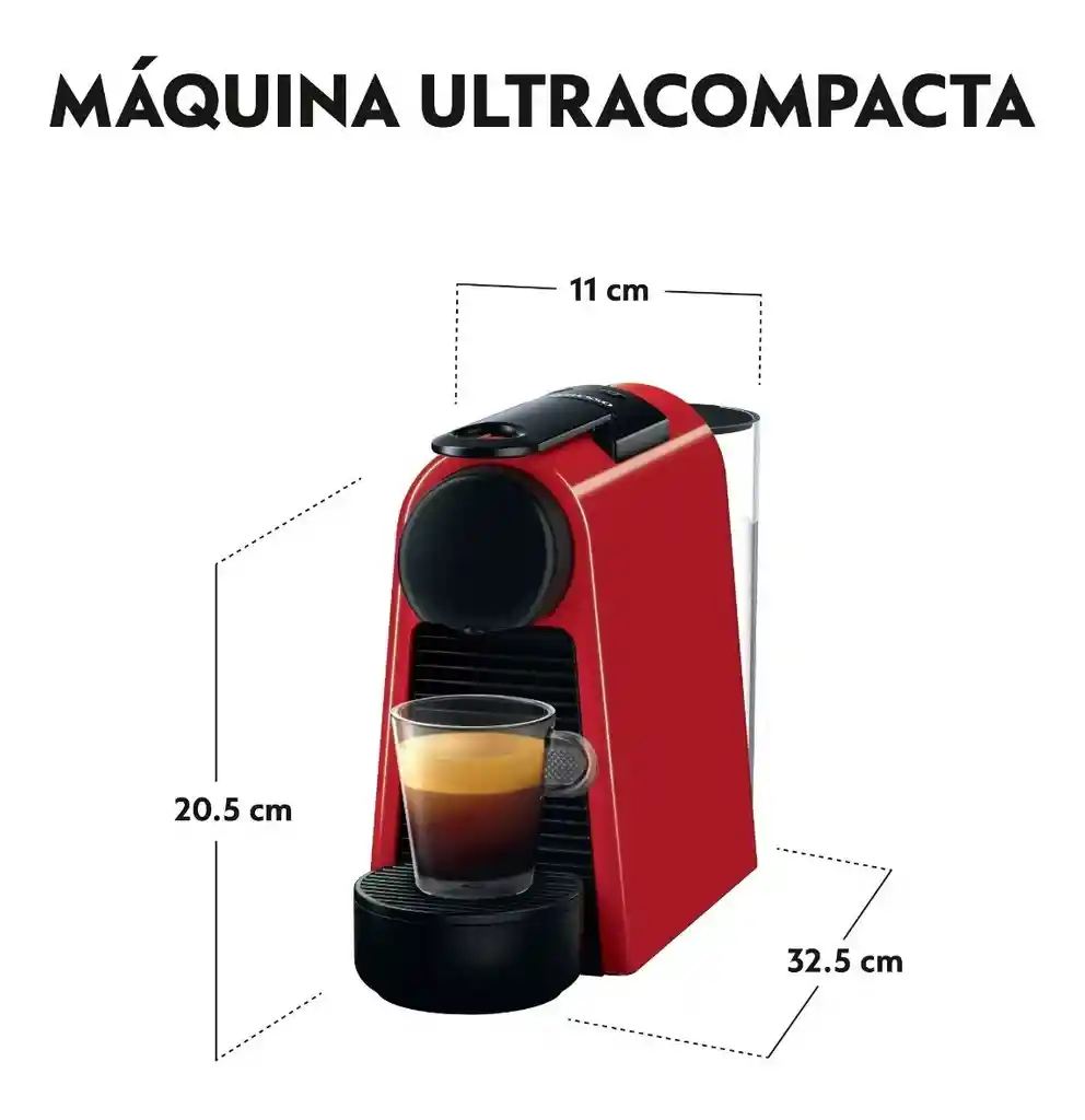 Cafetera Essenza Mini Roja Con Espumador De Leche