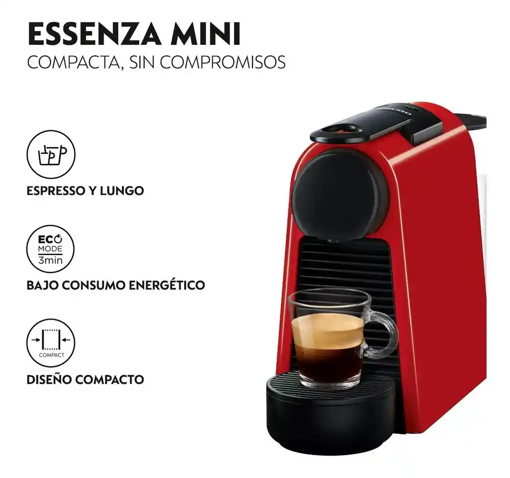 Cafetera Essenza Mini Roja Con Espumador De Leche