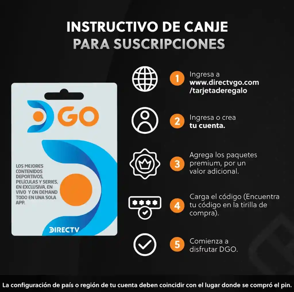 Tarjeta Directv Go $49.500