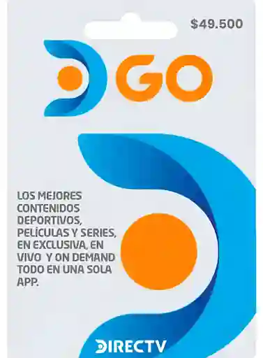 Tarjeta Directv Go $49.500