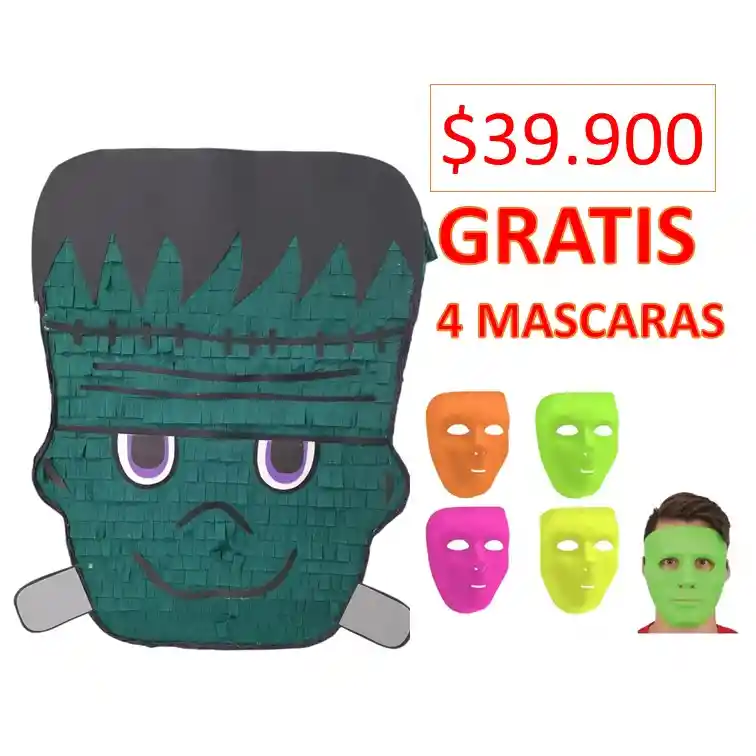 Piñata Para Halloween Gratis 4 Mascaras