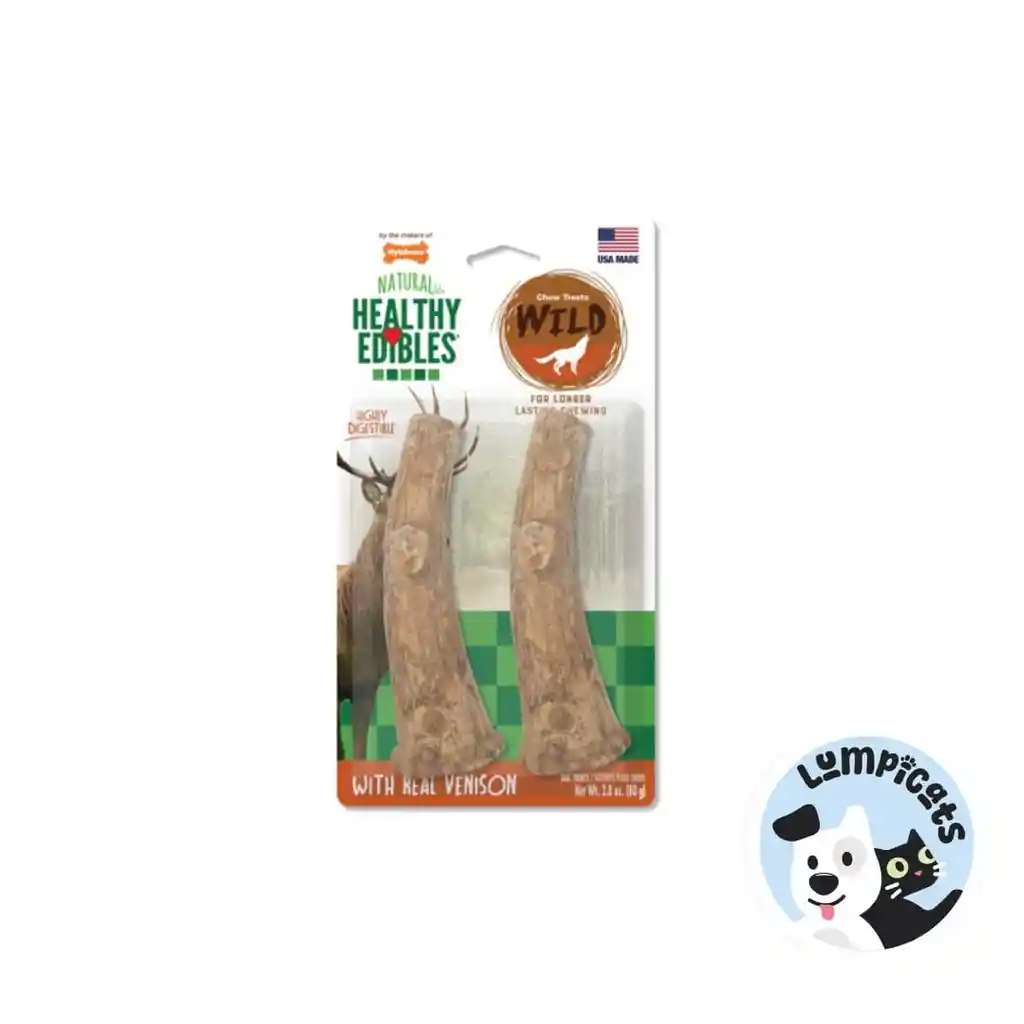 Nylabone He Dog Snack Wild Cacho Venado 2 Unds 80 Gr