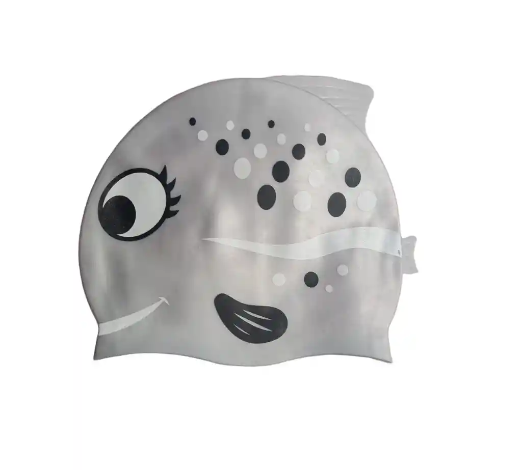 Gorro Natación Silicona Para Niño / Niña - Pez Gris