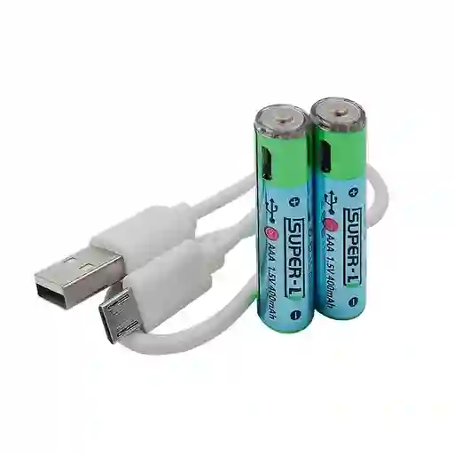 Pila Recargable Aaa (par) Con Cable V8