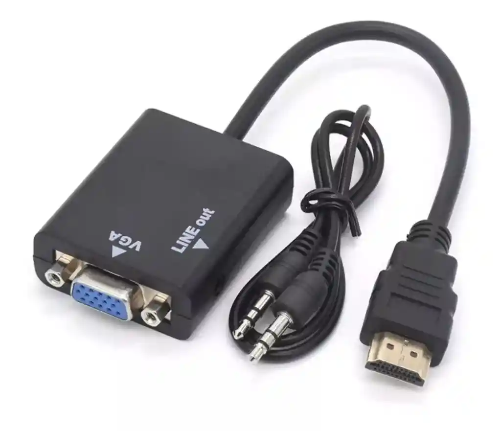 Cable Conversor De Monitor Hdmi A Vga Con Salida De Audio