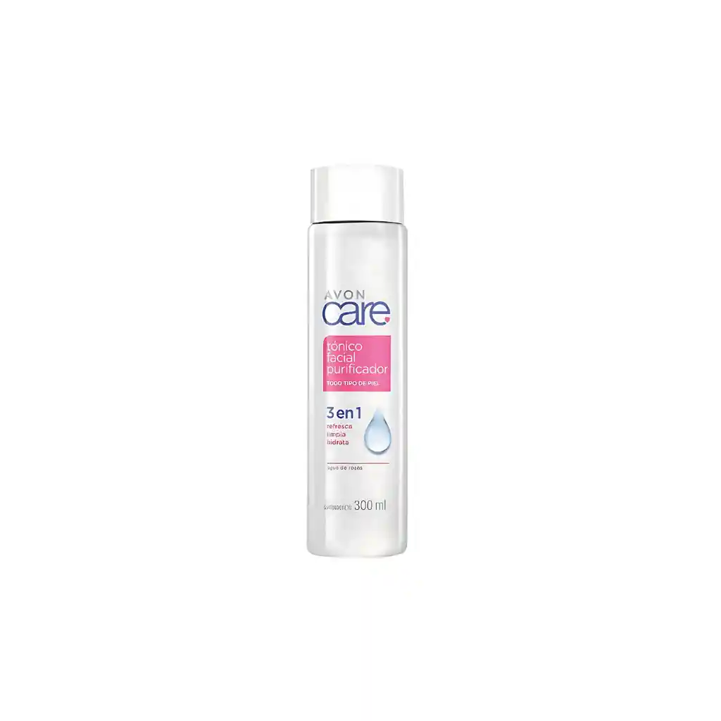 Tónico Facial Purificador Avon Care 3 En 1 Agua De Rosas 300 Ml