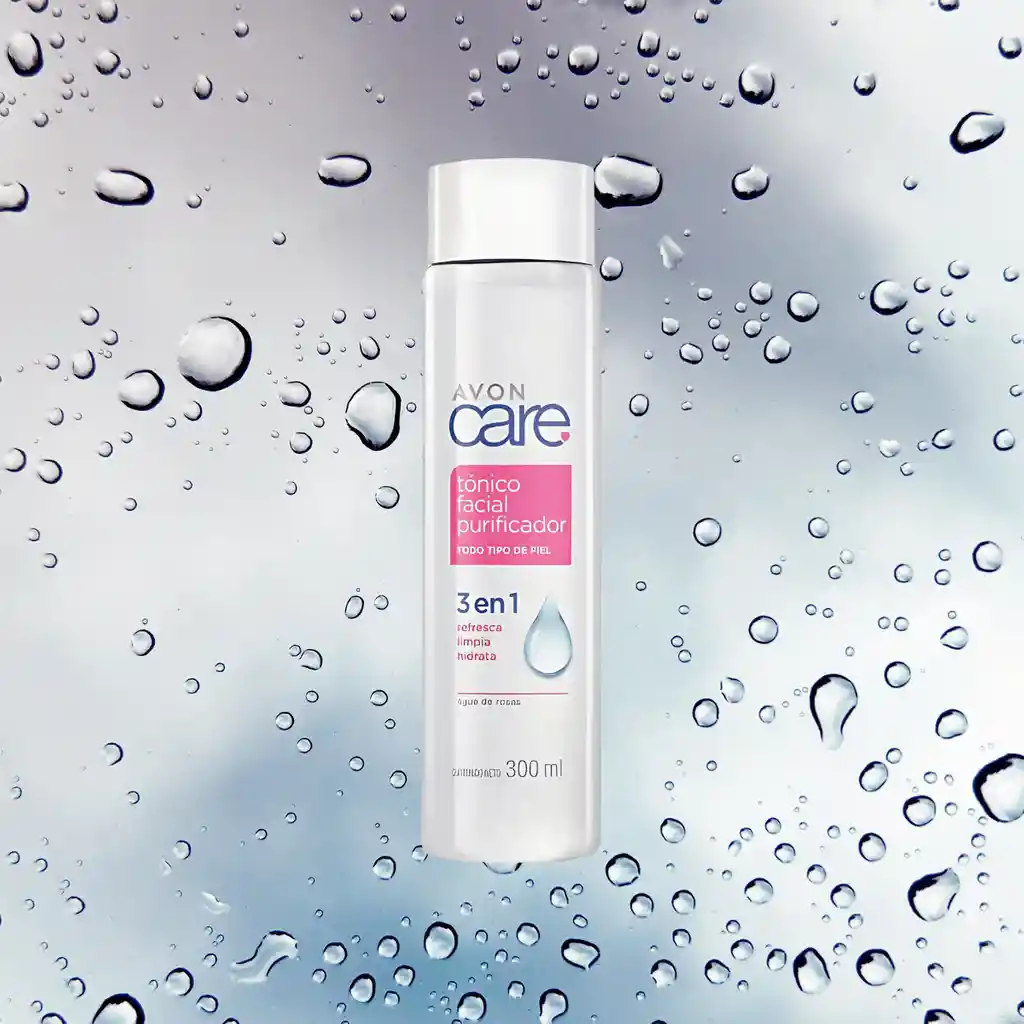 Tónico Facial Purificador Avon Care 3 En 1 Agua De Rosas 300 Ml