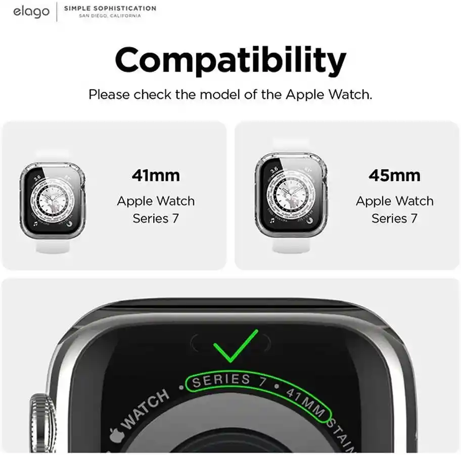 Estuche Protector Para Apple Watch 41 / 45 Mm Series 7/8/9 En Clear