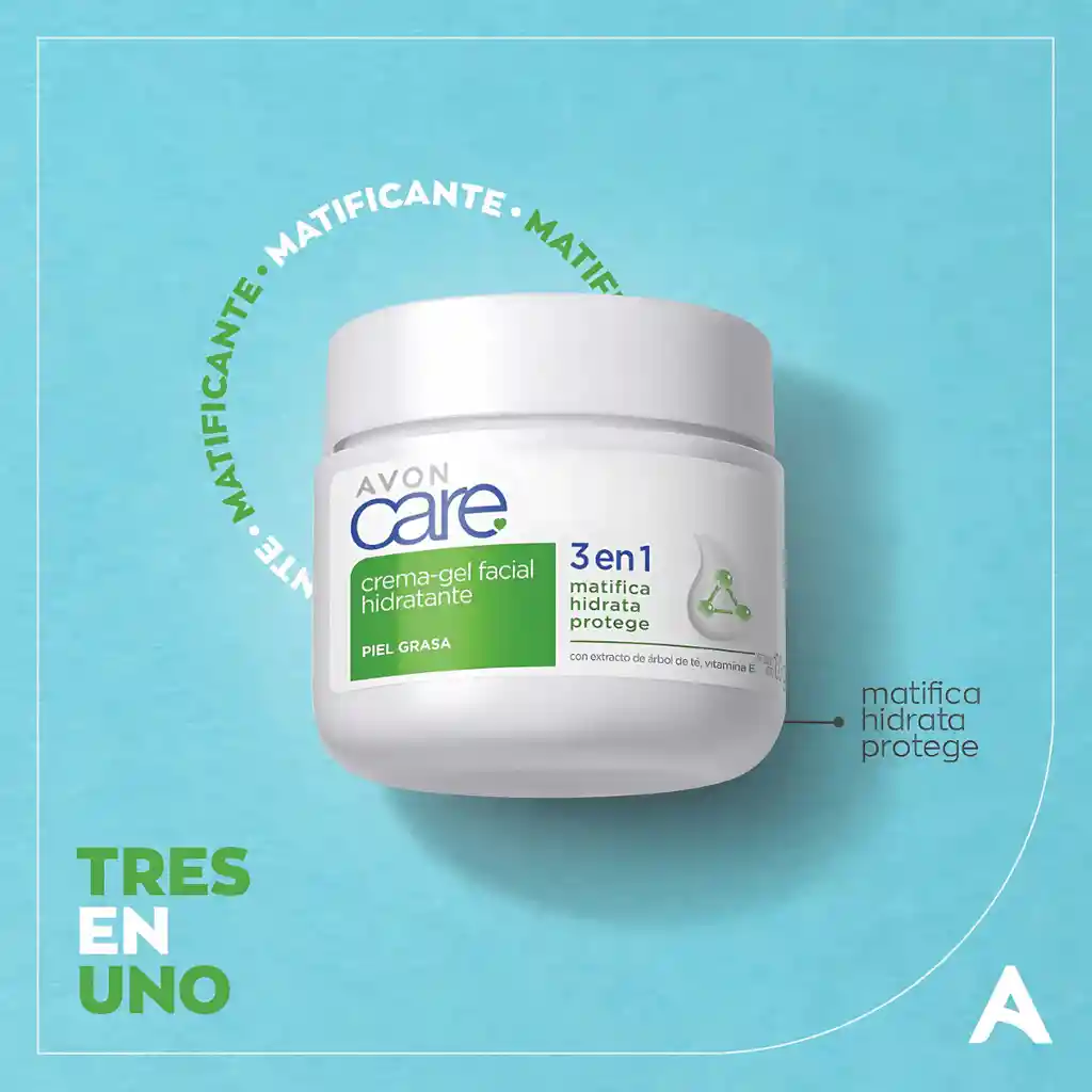 Crema- Gel Facial Hidratante 3 En 1 Avon Care Árbol De Té Y Vitamina E, 100 G.