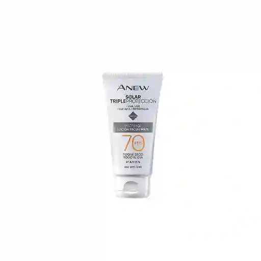 Protector Solar Facial Anew Solar Triple Protección Fps 70 - Sin Color Mate 50 Ml