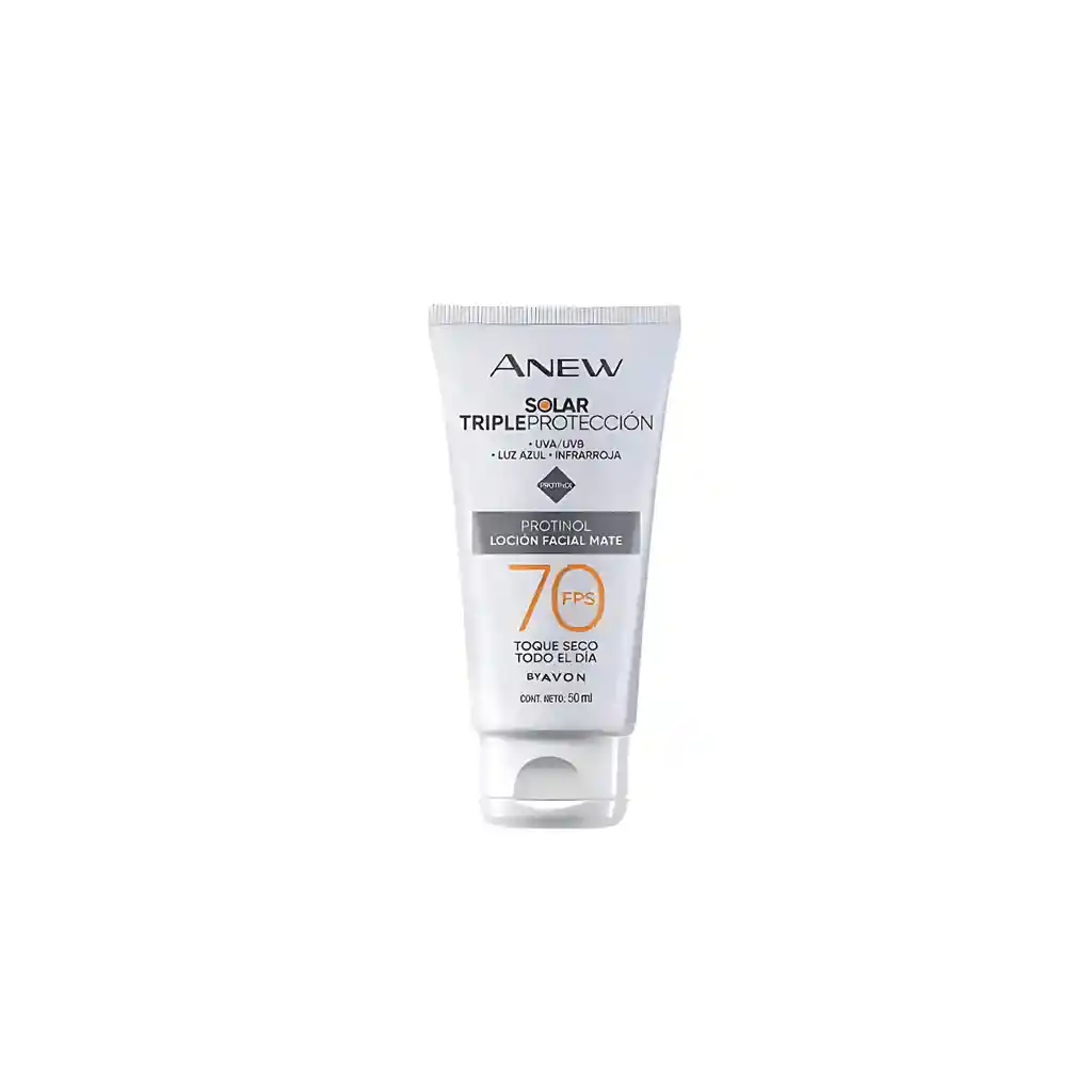 Protector Solar Facial Anew Solar Triple Protección Fps 70 - Sin Color Mate 50 Ml