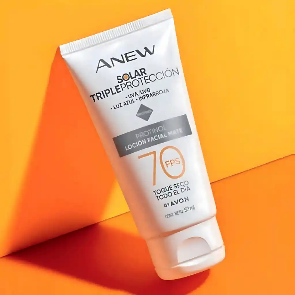 Protector Solar Facial Anew Solar Triple Protección Fps 70 - Sin Color Mate 50 Ml