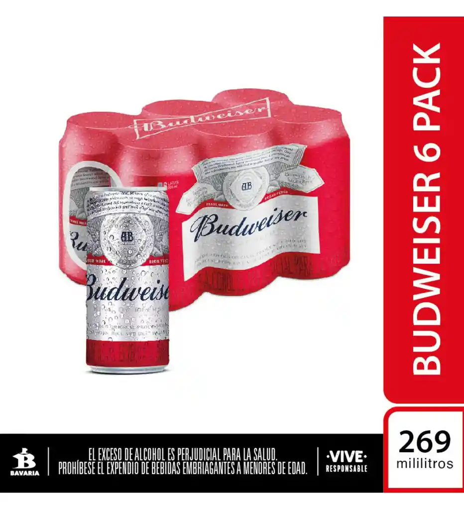 Budweiser Cerveza Lager Americana En Lata