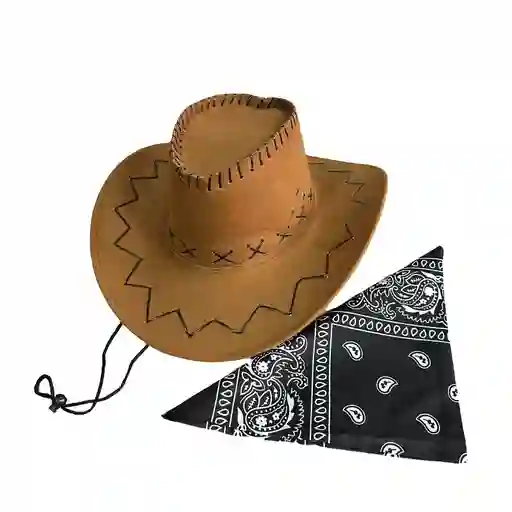 Sombrero Vaquero Con Pañoleta Negra