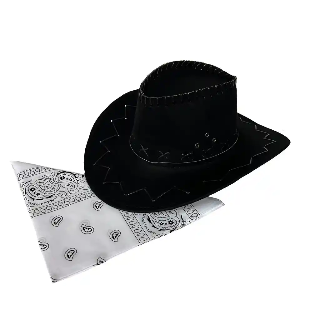 Sombrero Vaquero Con Pañoleta Blanca