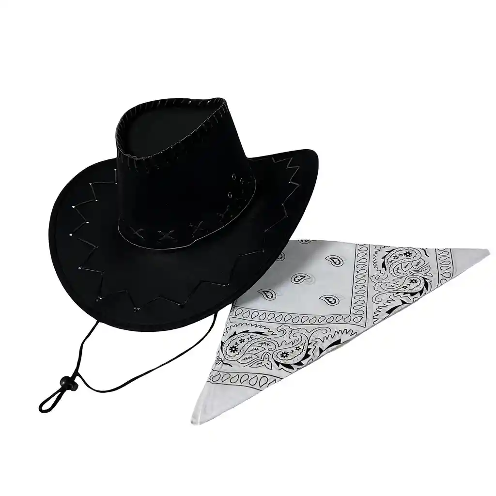 Sombrero Vaquero Con Pañoleta Blanca