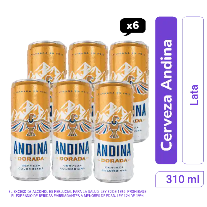 Andina Dorada Pack Cerveza 310 Ml X 6