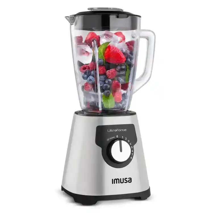 Licuadora Imusa Ultraforce 8 Velocidades Vaso De Vidrio Cuerpo En Acero Inoxidable 57lm322d56