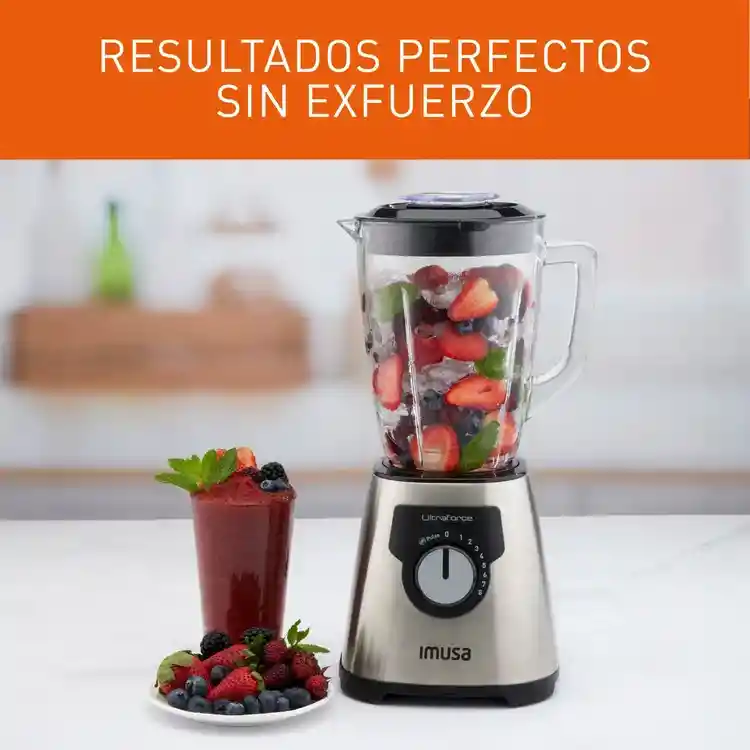 Licuadora Imusa Ultraforce 8 Velocidades Vaso De Vidrio Cuerpo En Acero Inoxidable 57lm322d56
