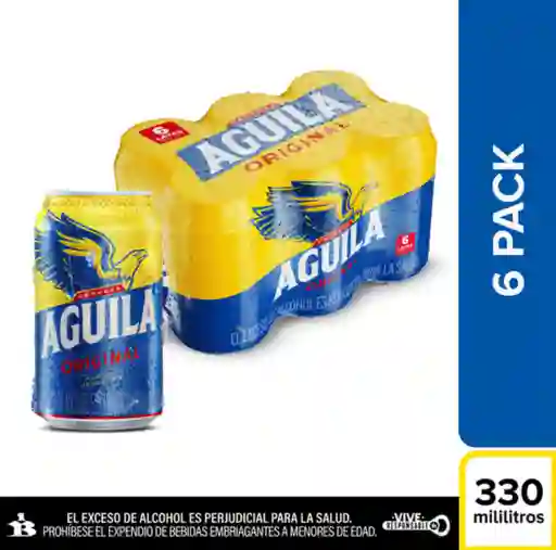 Aguila Cerveza Original 330 Ml Lata X 6